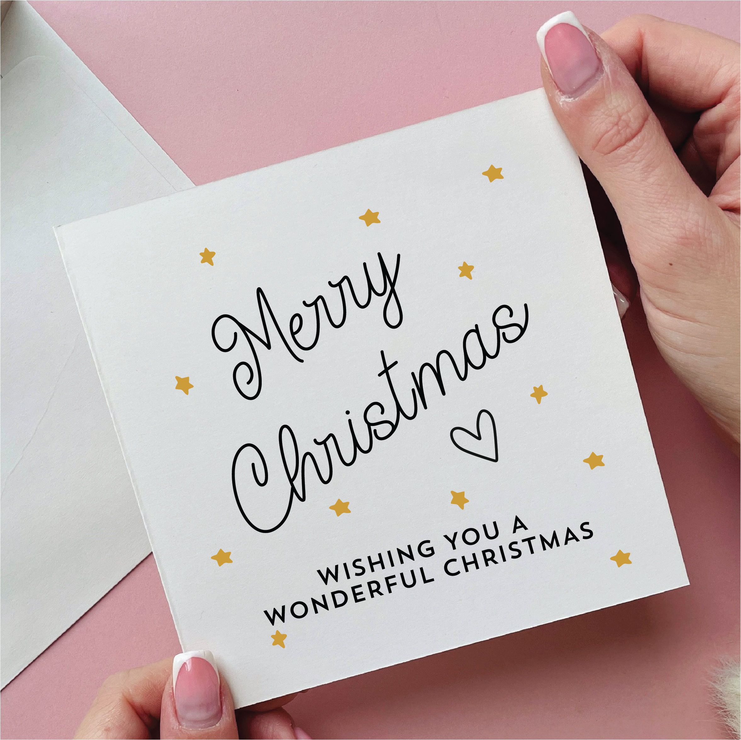 Gold Stars Merry Christmas Card