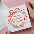 Wreath Merry Christmas Grandma Christmas Card