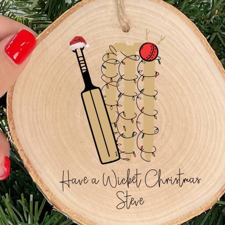 Personalised Cricket Christmas Decoration