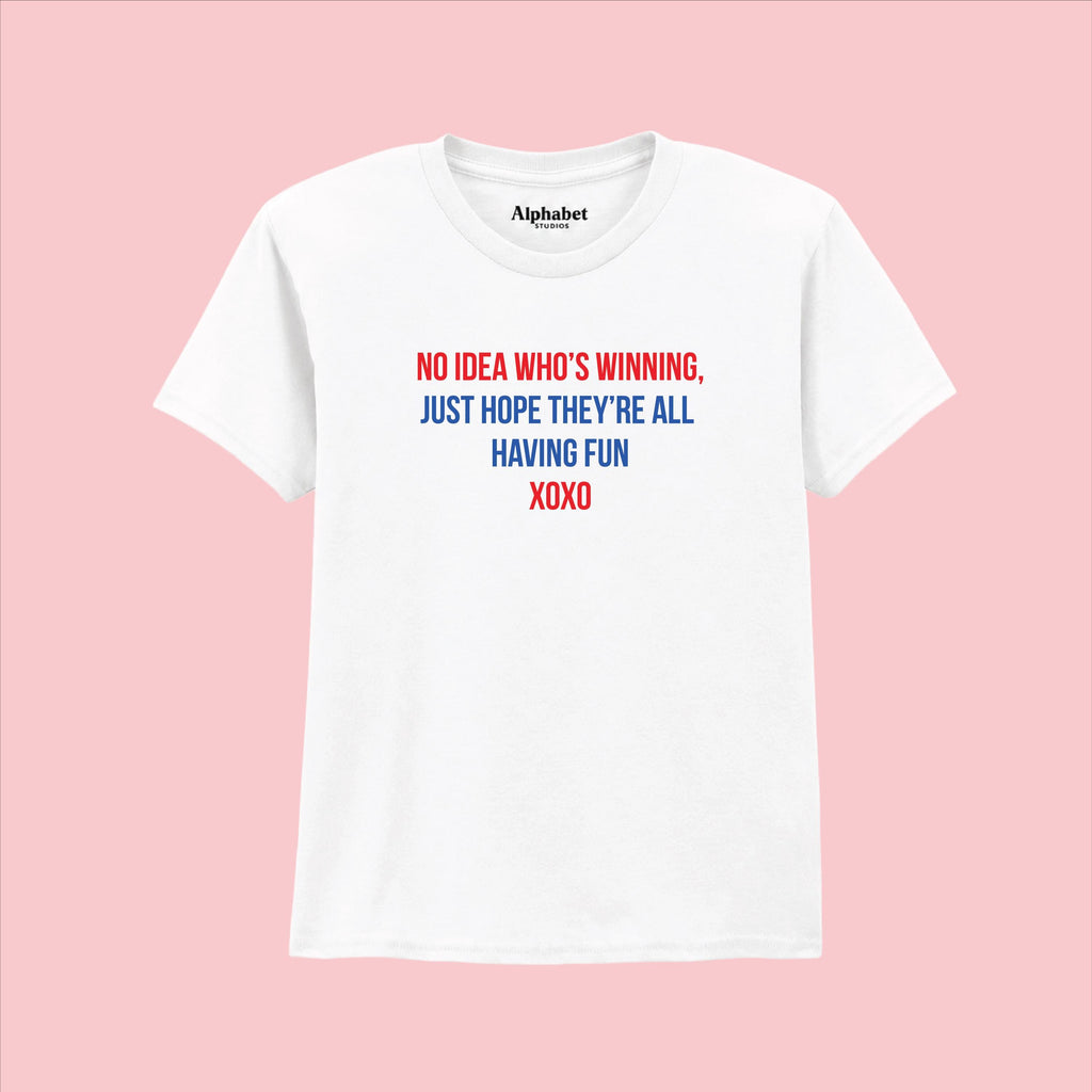 No Idea Who's Winning England Football Baby Tee T Shirt