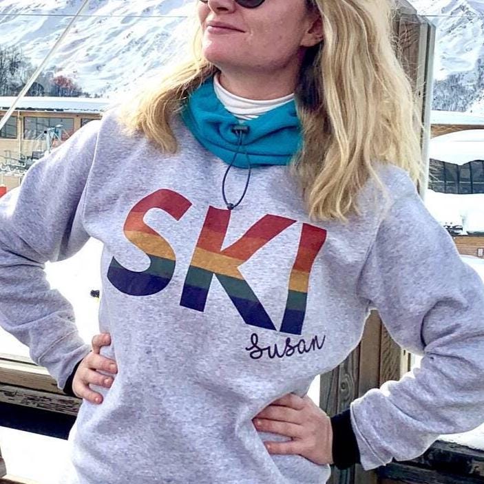Personalised Rainbow Ski Jumper