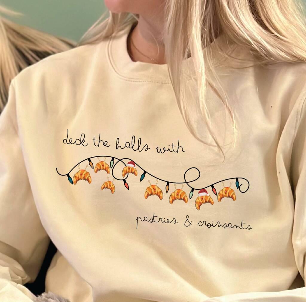 Deck The Halls With Croissants Christmas Jumper