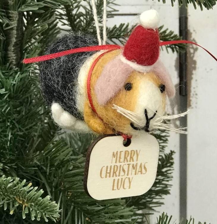 Personalised Guinea Pig Christmas Decoration