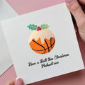 Personalised Christmas Pudding Basketball Card
