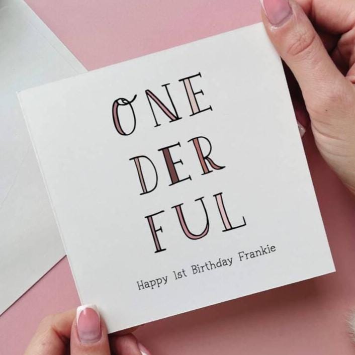 Personalised One Der Ful 1st Birthday Card