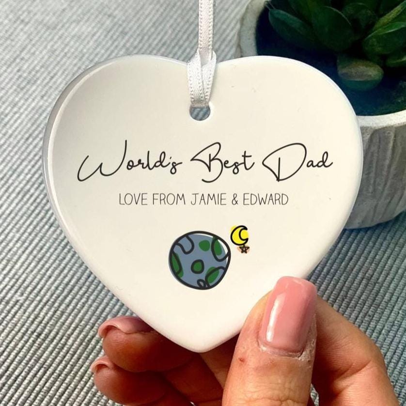 Personalised World's Best Dad Ceramic Decoration
