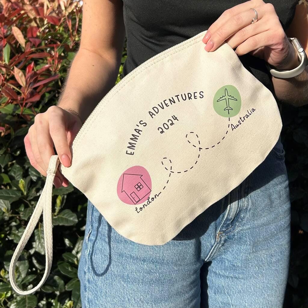 Personalised Travel Destination Travel Pouch