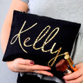 Personalised Leopard Print Name Make Up Bag