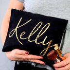 Personalised Leopard Print Name Make Up Bag