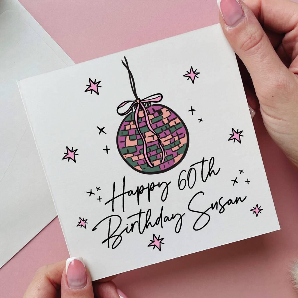 Disco Ball Personalised 60th Birthday Card