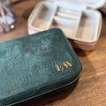 Personalised Velvet Initial Travel Jewellery Box