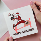 Santa Reformer Pilates Ho Ho Hold Christmas Card