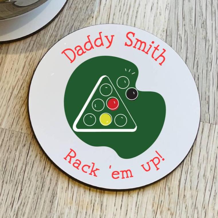 Personalised Snooker Or Pool Dad Coaster