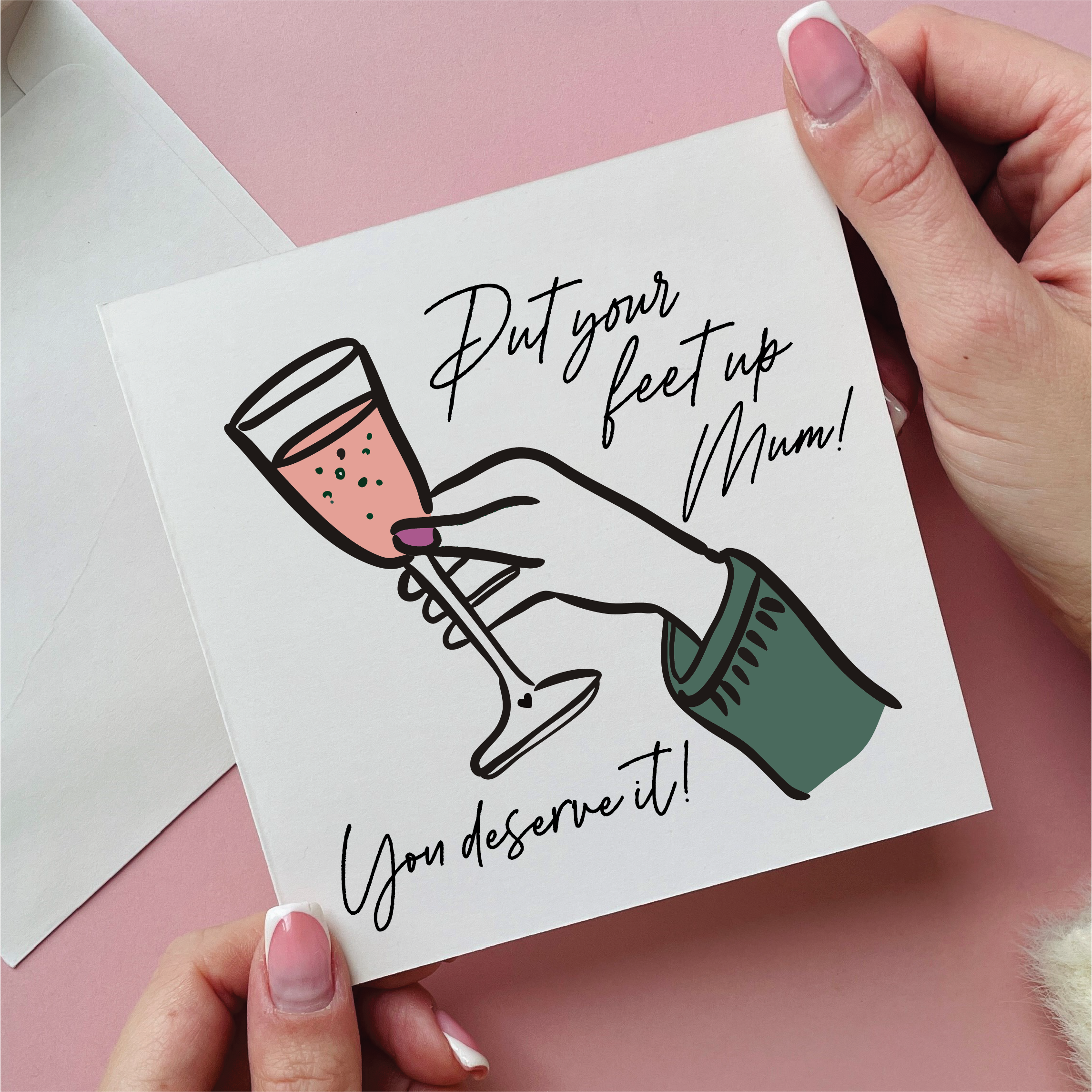 Personalised Put Your Feet Up Prosecco Mum Card