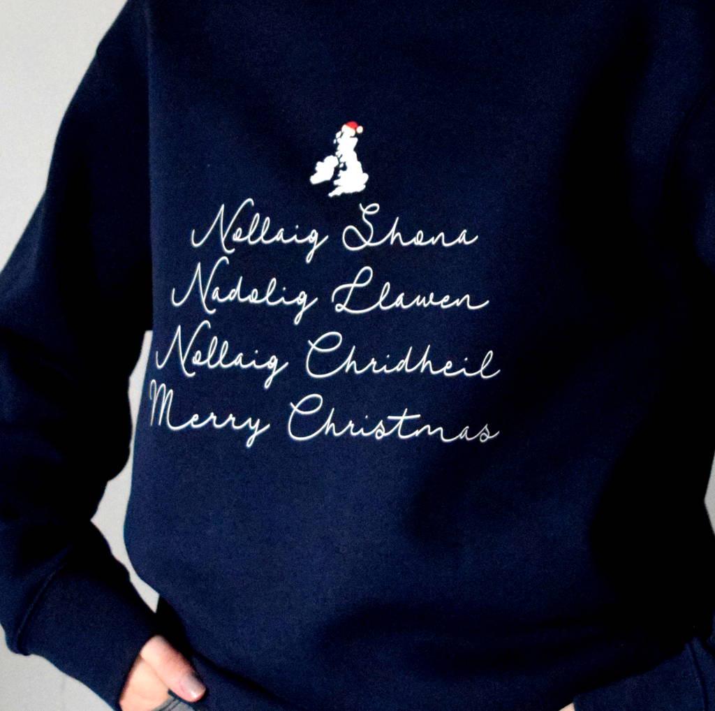 Merry Christmas Jumper British Languages