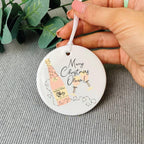 Personalised Turkey Wine Ceramic Christmas Bauble
