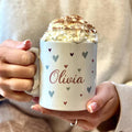 Personalised Scattered Heart Mug
