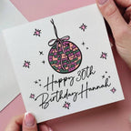 Disco Ball Personalised 30th Birthday Card