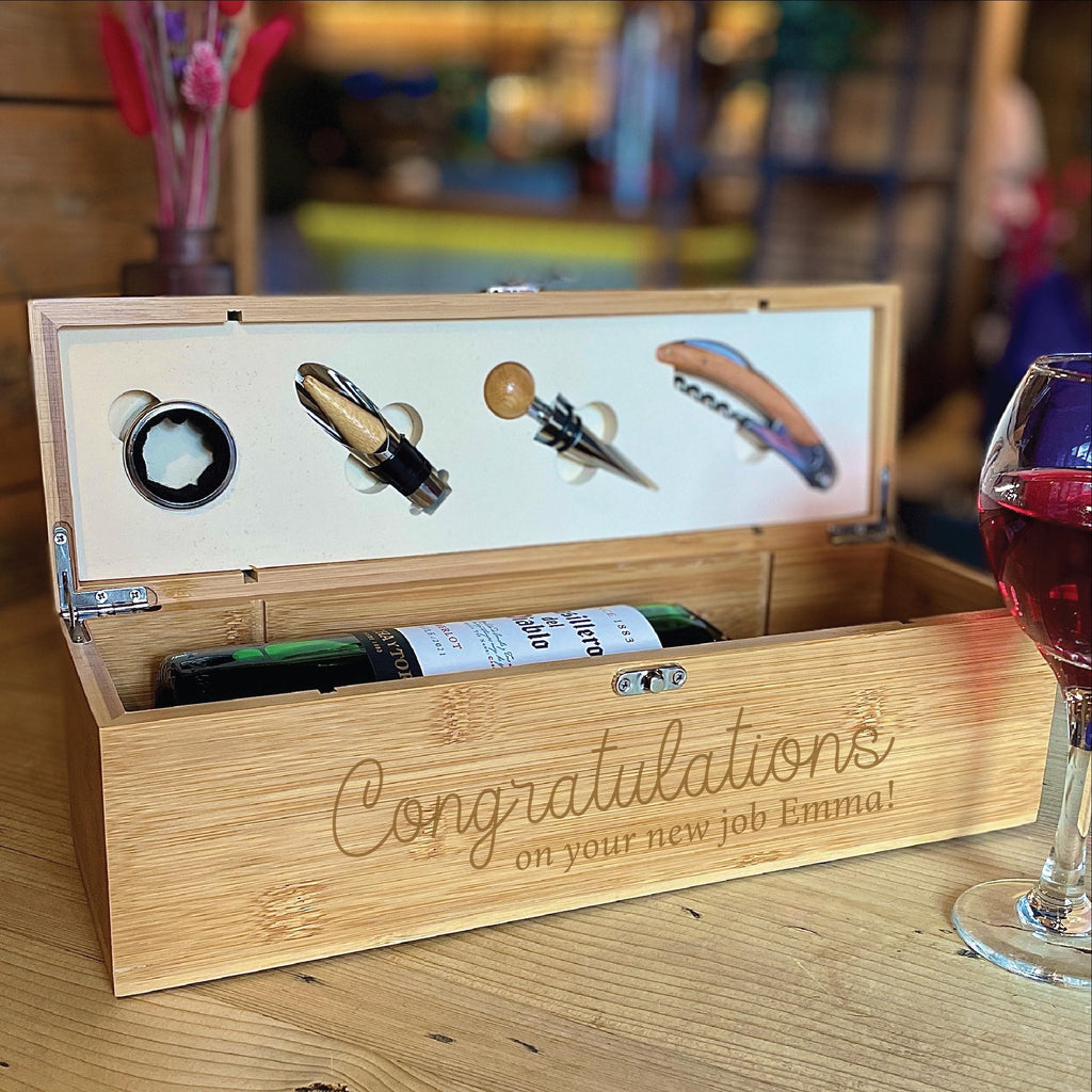 Personalised New Job Wine Bottle Gift Set