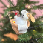 Personalised Dog In A Bath Christmas Decoration