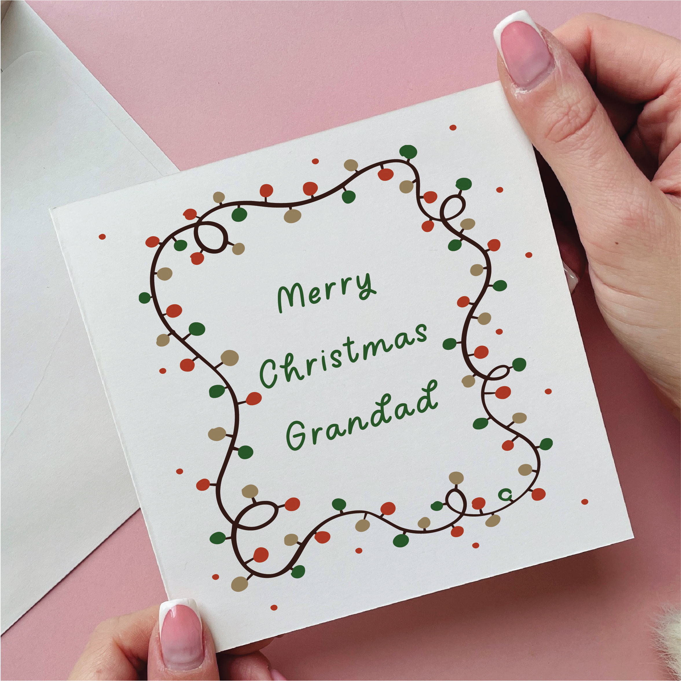 Christmas Lights Grandad Christmas Card