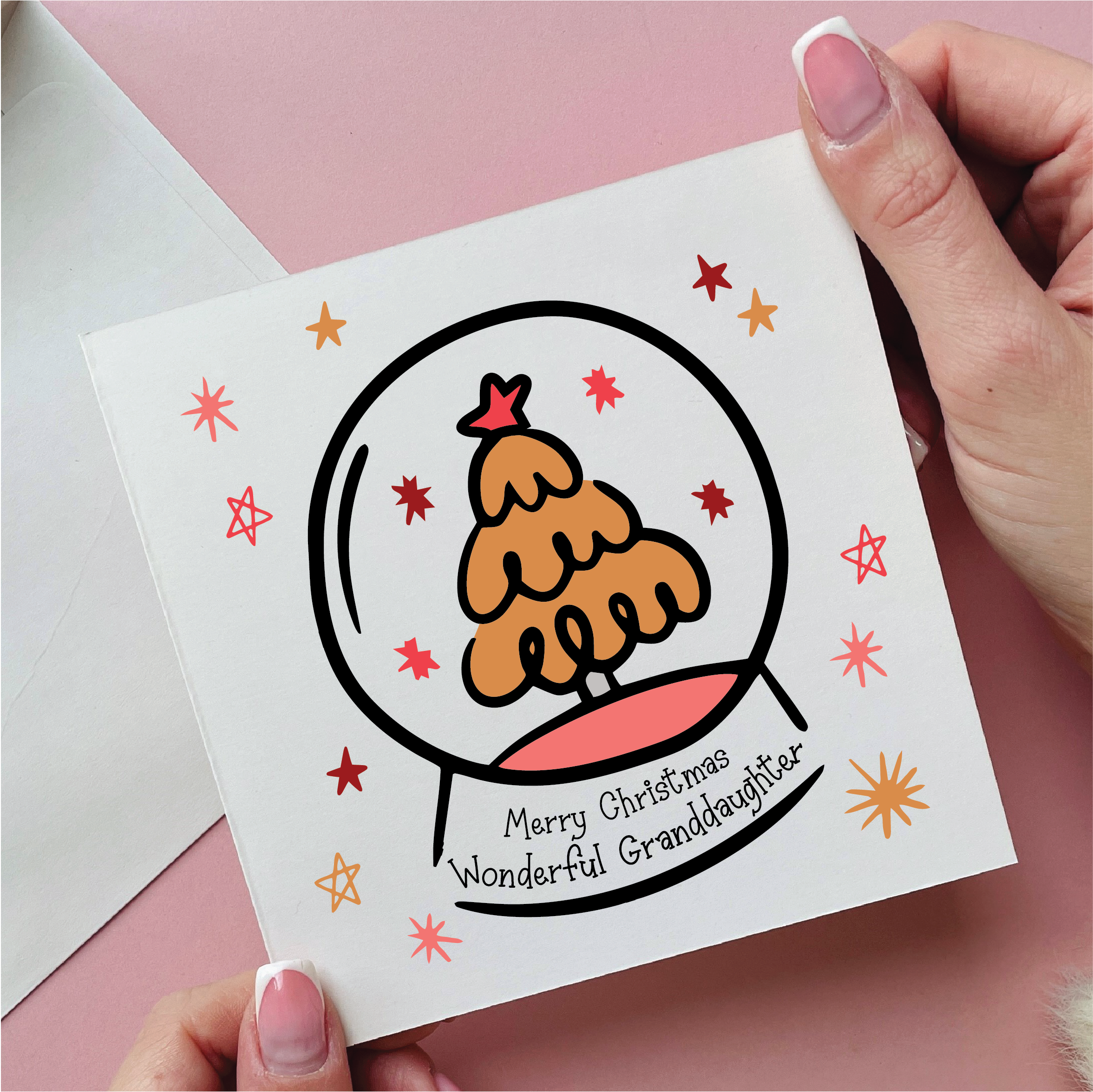 Snow Globe Wonderful Granddaughter Christmas Card