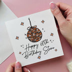 Orange Disco Ball Personalised 60th Birthday Card