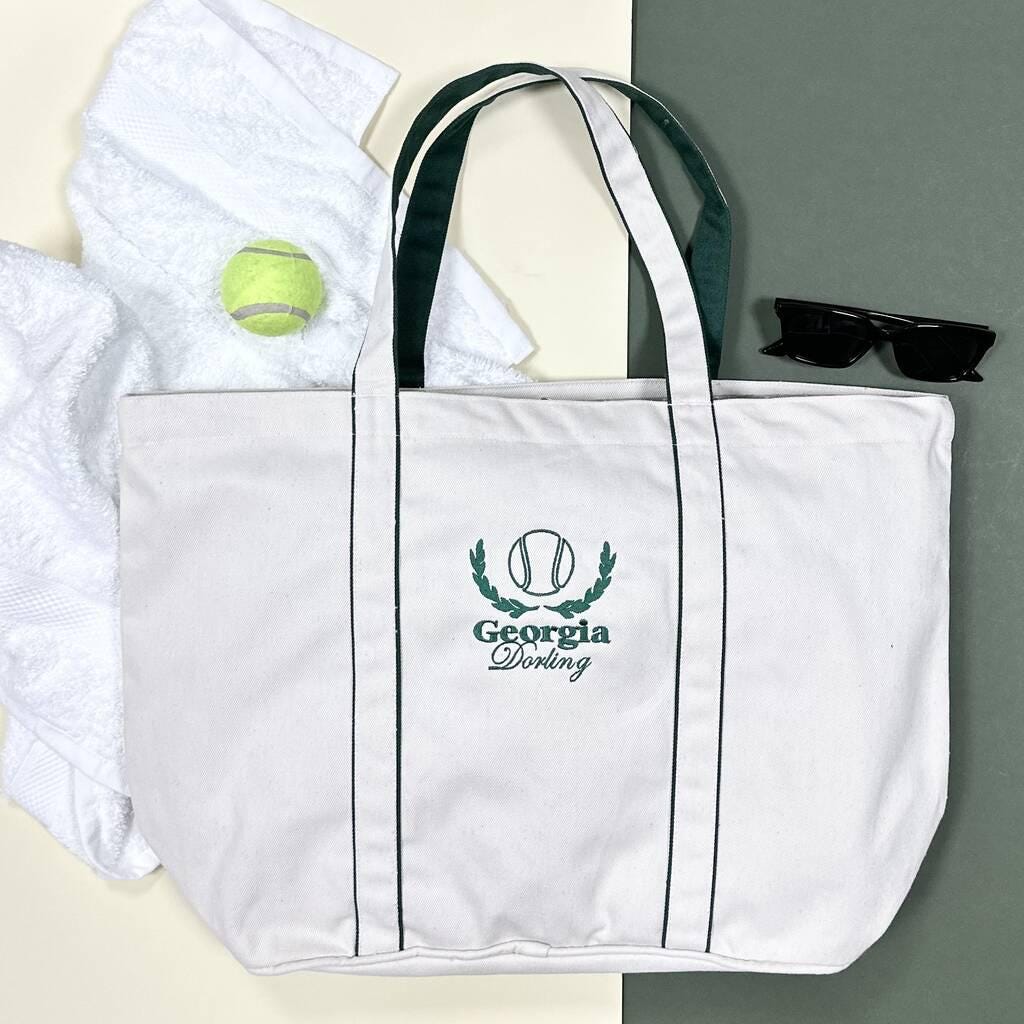 Personalised Laurel Leaf Courtside Tote Bag