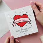 Personalised Tattoo Heart Husband Happy Birthday Card