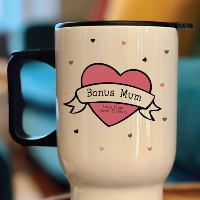 Personalised Bonus Mum Step Mum Travel Coffee Mug