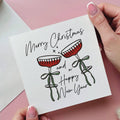 Champagne Glasses Merry Christmas And Happy New Year Card