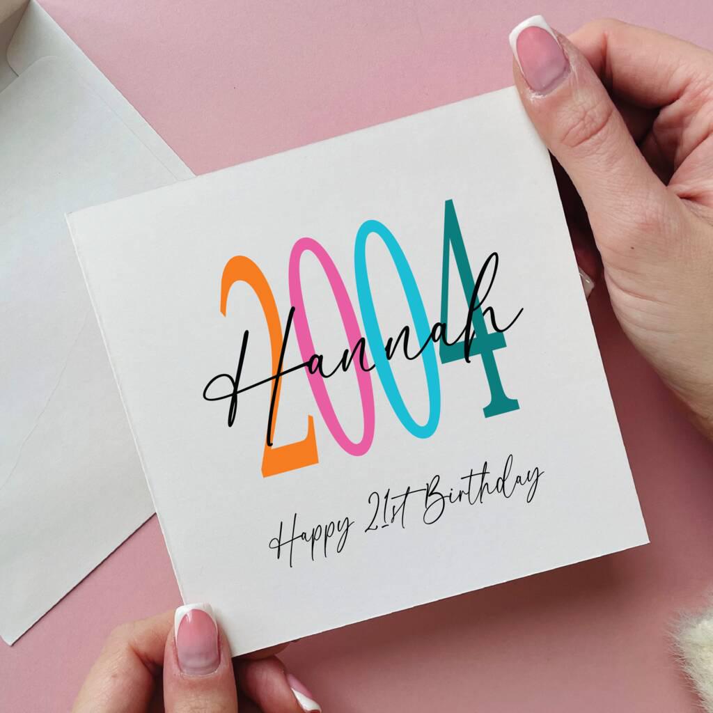 Personalised Birth Year 21st Birthday Card