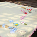 Personalised Knitted Rabbit Baby Blanket Small
