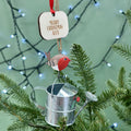 Personalised Robin Watering Can Christmas Bauble