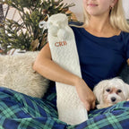 Extra Long Personalised Knitted Hot Water Bottle