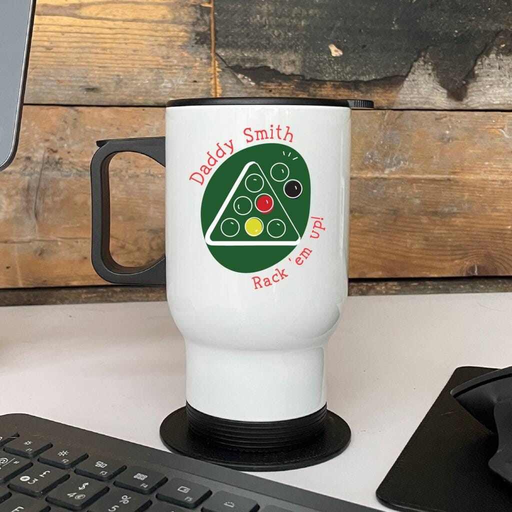 Personalised Snooker Or Pool Dad Travel Mug