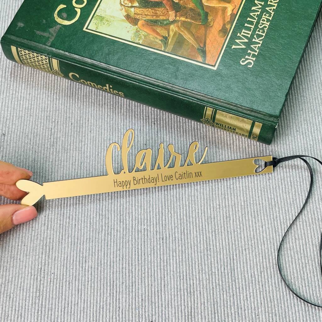 Cutout Heart Personalised Bookmark