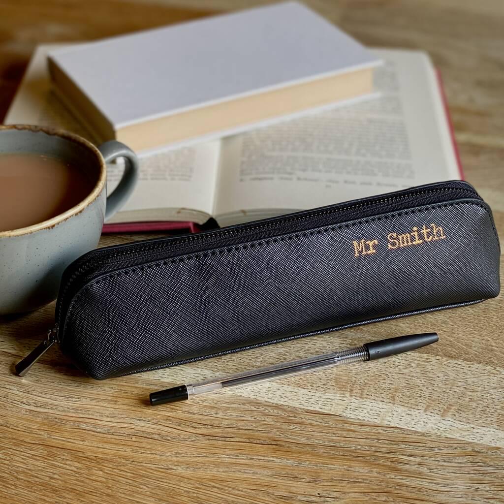 Personalised Leather Effect Teacher Pencil Case