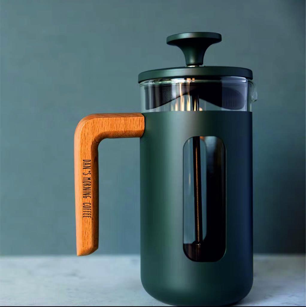 Personalised Wood Handle Cafetiere
