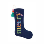 Personalised Multi Coloured Merry Christmas Stocking