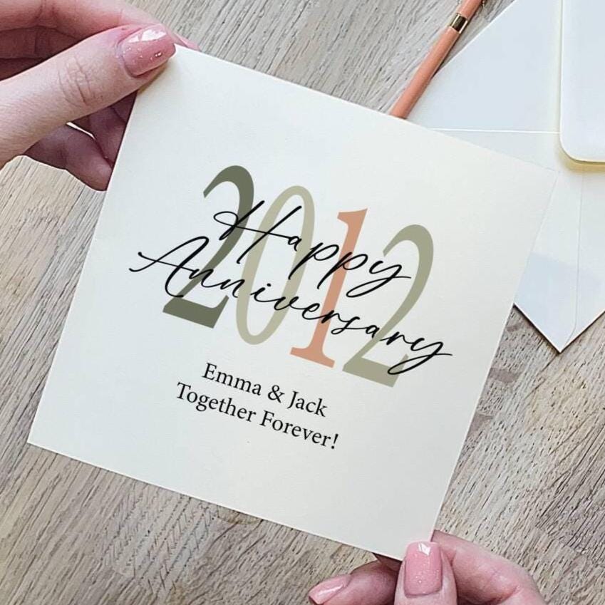 Persoanlised Happy Anniversary Year Of Choice Card