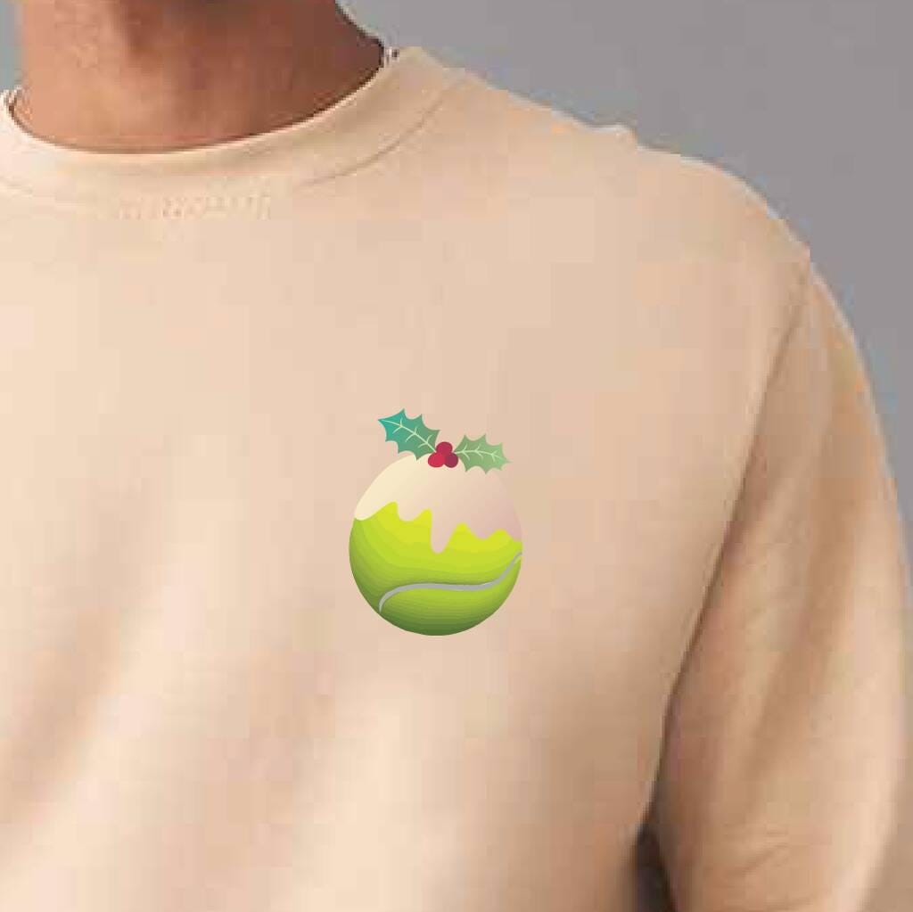 Personalised Tennis Christmas Pudding Jumper