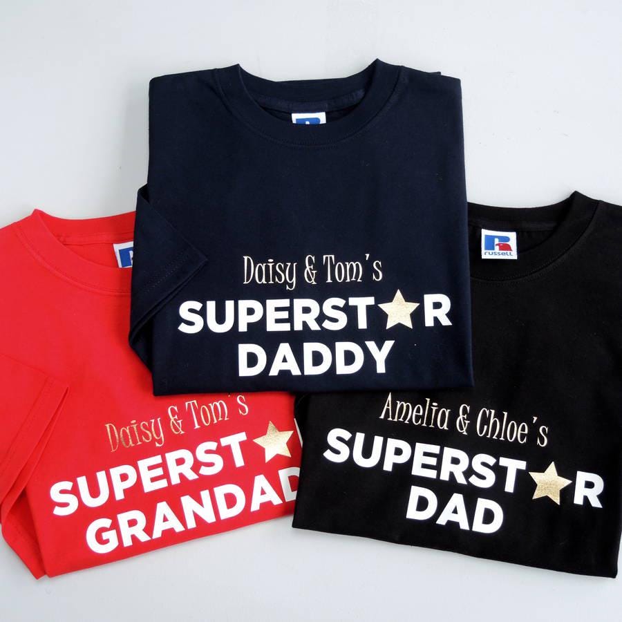Personalised Superstar Grandad T Shirt