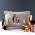 Rose Gold And Silver Triangle Make Up Bag