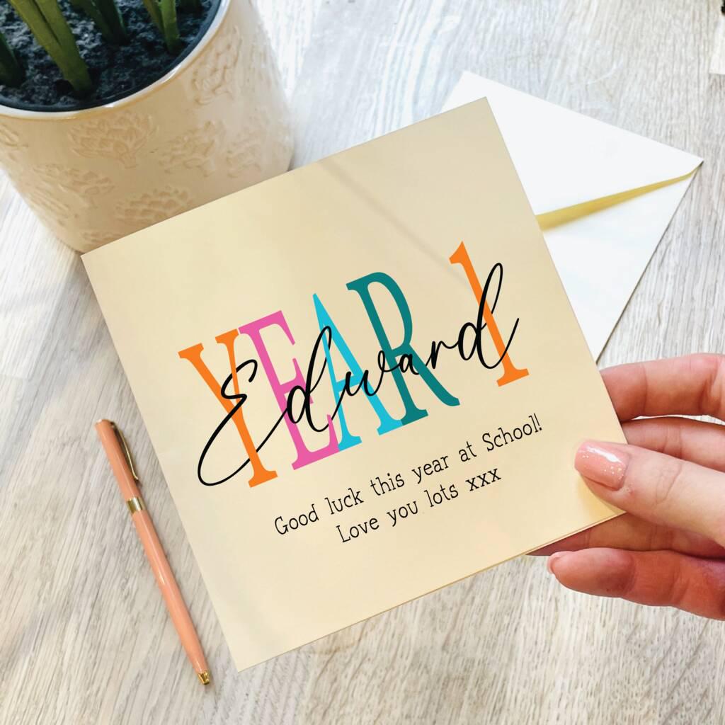 Personalised Year One Back To School Good Luck Card