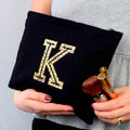 Leopard Print Initial Make Up Bag