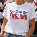 Live Laugh Love England Football Baby Tee T Shirt