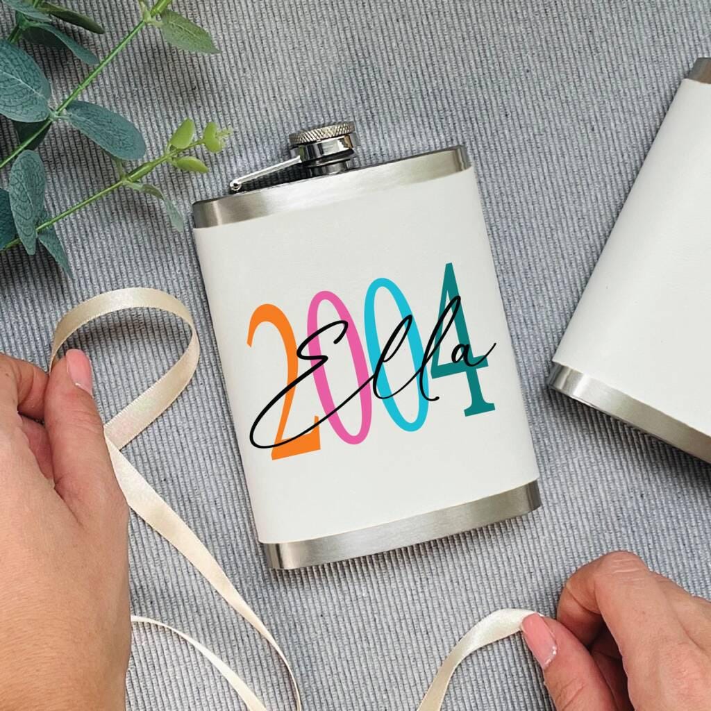 Personalised Birth Year 21st Birthday Hip Flask