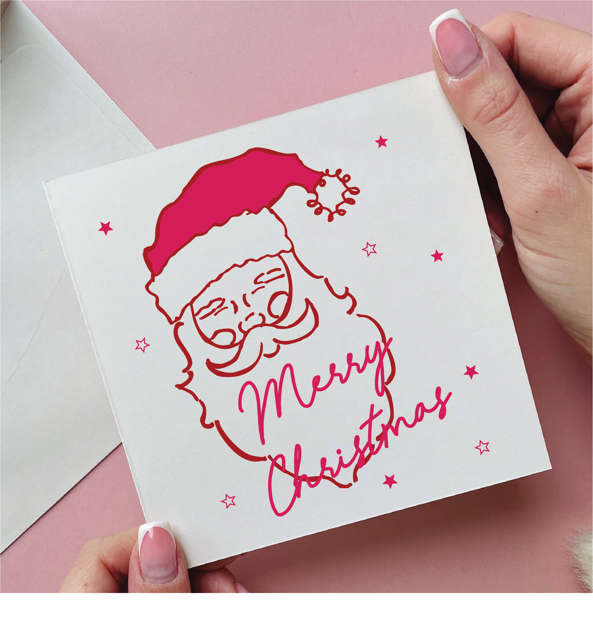 Santa Face Christmas Card