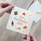 Personalised Christmas Objects Baby First Christmas Card